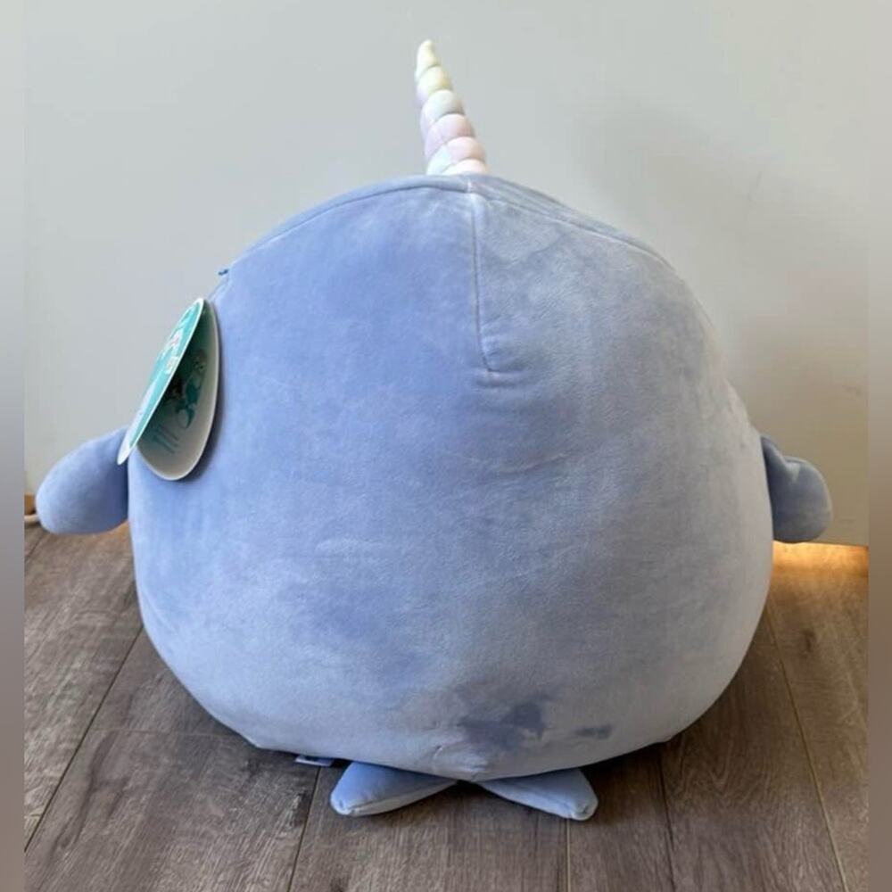 Squishmallows Naomi 16” Narwhal RETIRED Plush NWT Rainbow Belly - Picture 2 of 3